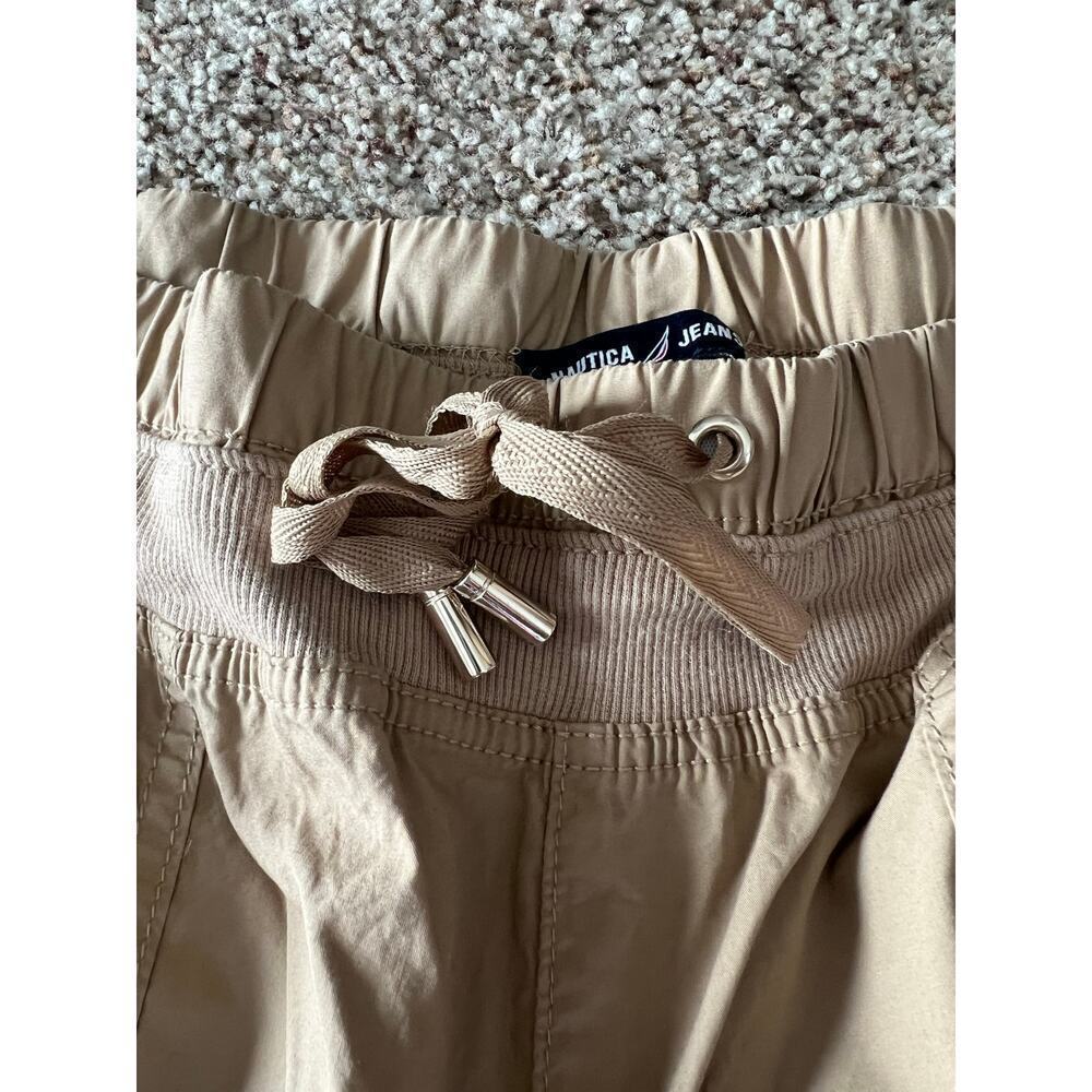 NWT Nautica Women's Cotton Roll-Tab Utility Pants, XXL, Tan, Elastic Waist - Picture 10 of 13